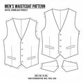 Men's Vest Waistcoat Sewing Pattern