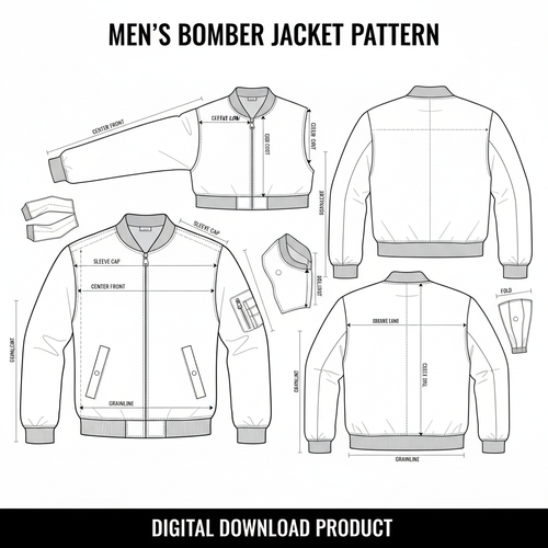 Men's Bomber Jacket Sewing Pattern